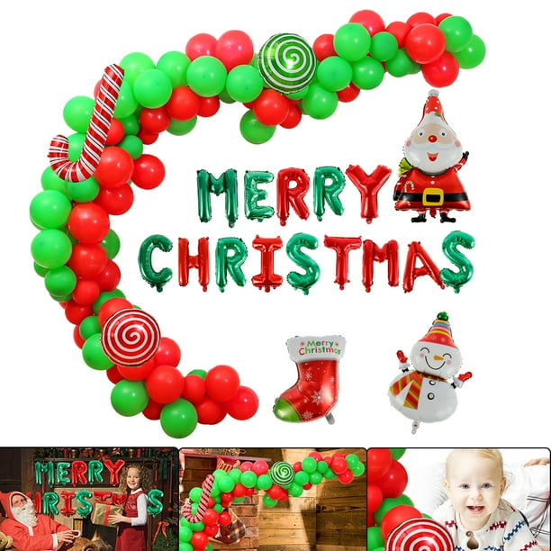 DIY Merry Christmas Balloons Kit Xmas Santa Claus Balloon Sets Home Party Decor